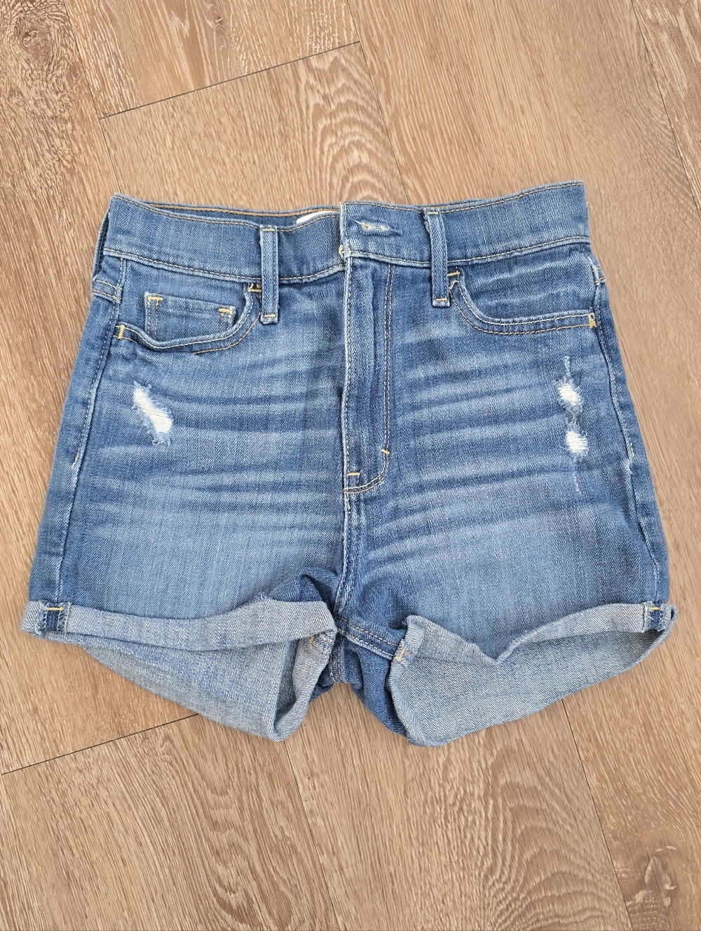 Hollister Light Blue Rolled-Hem Jean Shorts